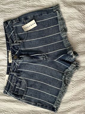 PacSun High Rise Denim Shorts Womens Size 28 NWT Blue Summer Festival Cutoff